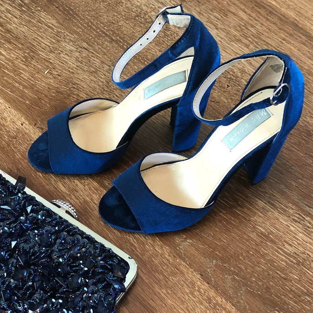 Betsey Johnson Velvet Heels Great Used Condition